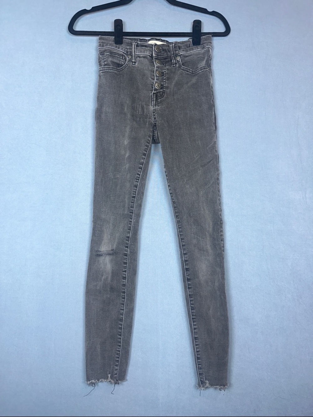 Madewell 9 Inch High Rise Skinny Jeans Womens 26 Washed Black Stretch Denim